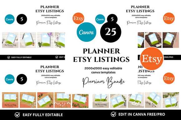 25 Planner Etsy Premium Mockup Bundle: Elevate Your Digital Shop