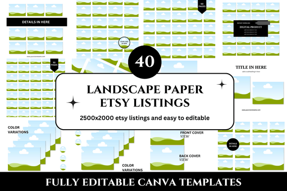 40 Landscape Papers Etsy Listings Mockup: Your Shop's New Edge