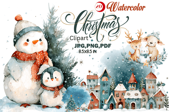 Bring Authentic Holiday Charm to Your Designs with Watercolor Christmas Clipart