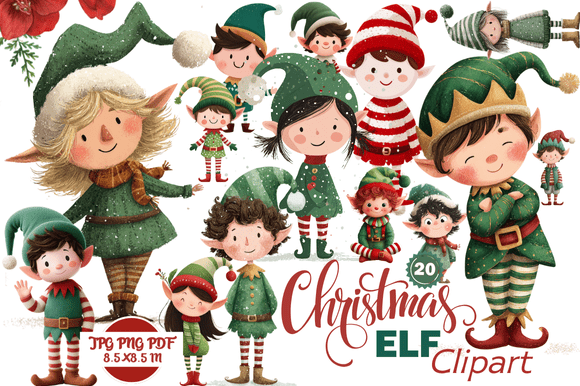 Christmas Elf Clipart: Playful Assets for Festive Design