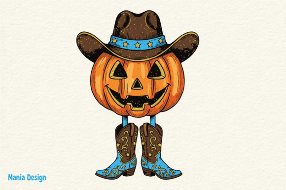Cowboy Pumpkin Howdy Boot PNG: A Western Halloween Design Asset