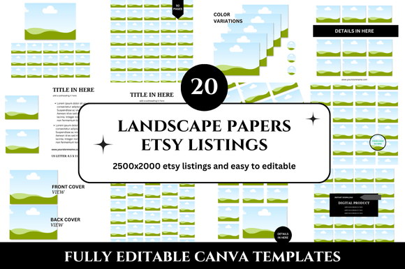 Elevate Your Etsy Shop with 20 Landscape Papers Mockups