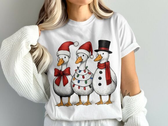 Holiday Christmas Geese PNG Design: A Festive Asset for Creators
