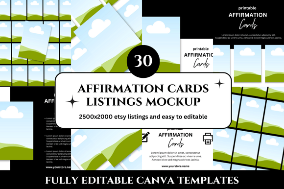 Mastering Etsy Listings with 30 Affirmation Card Mockups