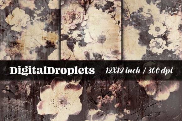 Scratched Florals Vol.1: A Collection of Vintage Floral Papers