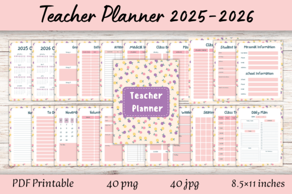 Streamline Your Classroom with the 2025-2026 Floral Teacher Planner