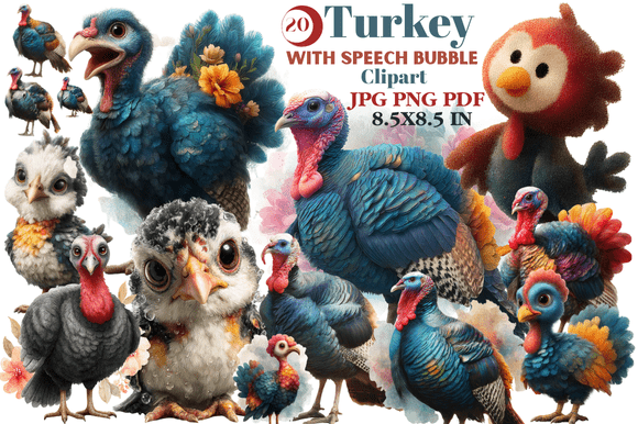 Turkey with Speech Bubble Clipart: A Designer's Playful Toolkit