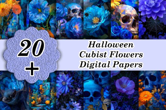 Unlocking the Mood of Sapphire Halloween Cubist Flowers
