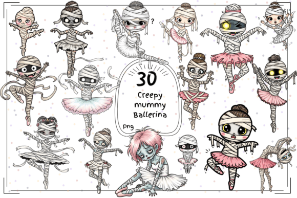 Watercolor Creepy Mummy Ballerinas: A Halloween Design Guide