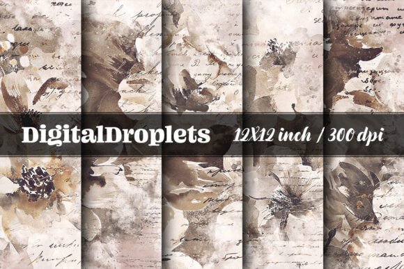 Watercolor Florals Vol.4: A Designer's Guide to Organic Digital Papers